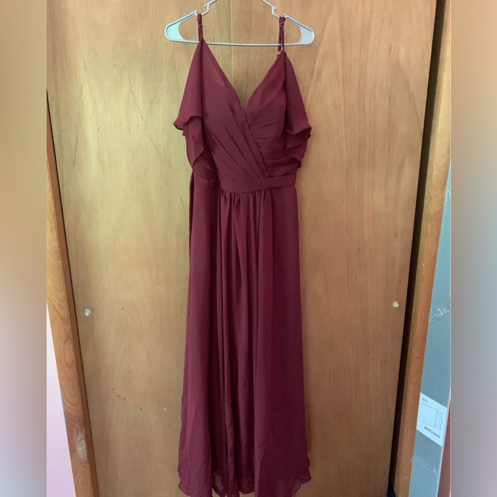 Maroon bridesmaid dress
